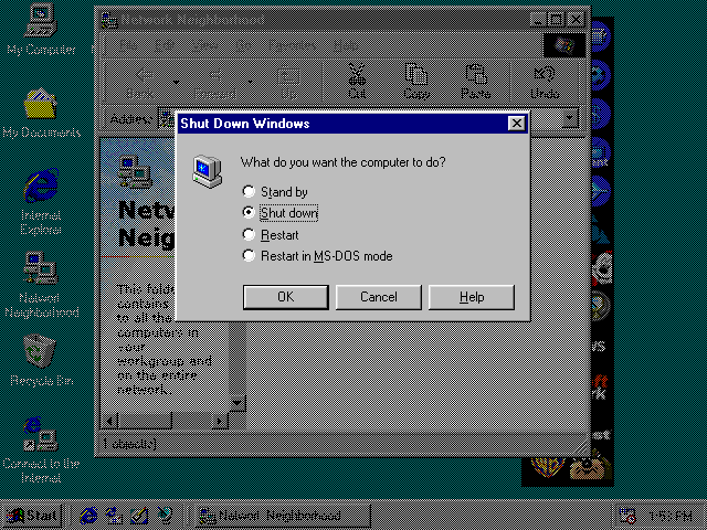 Windows 98 Shut Down Screen (1998)